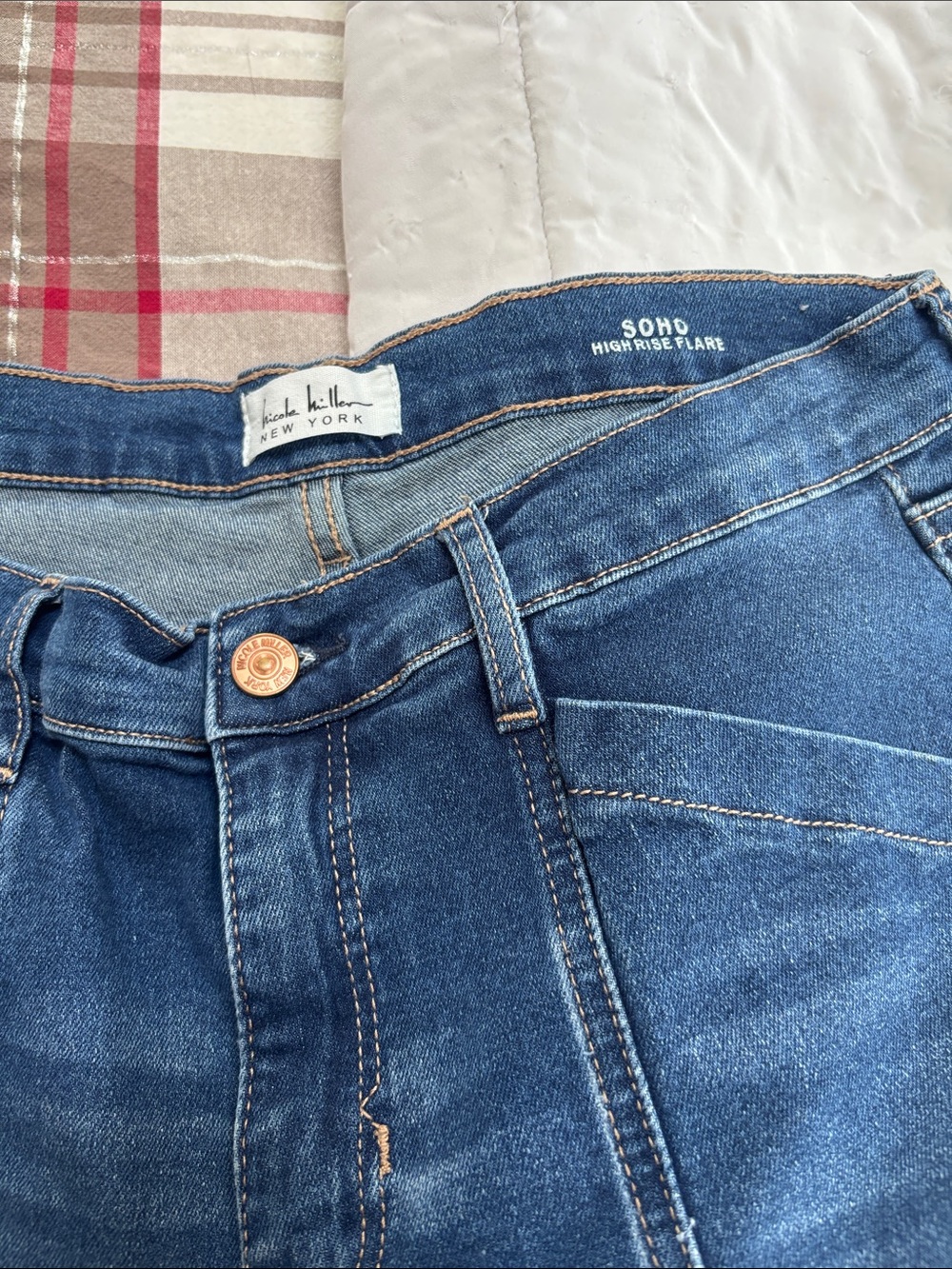 Nicole Miller High Rise Flare Jeans - Blue